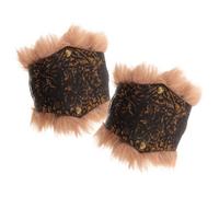 Hemobllo Puños Vikingos de Pelo Sintético Marrón para Disfraz Medieval Hombre Diseño Envolvente y Máxima Comodidad Ideales para Cosplay y rol