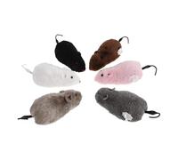 Hemobllo Ratones de Cuerda para Gatos 6piezas, Juguete Interactivo de Peluche Movimiento Mecánico, Portátil, para Entretenimiento y Entrenamiento de Mascotas
