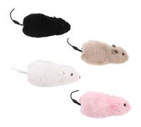 Hemobllo Ratones de Juguete de Peluche con Cuerda para Gatos y Perros 4 Piezas Ratones Realistas con Giratoria Juguetes Móviles para Mascotas Fomentan el Ejercicio Juego