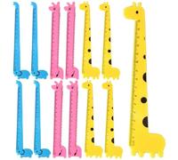 Hemobllo Regla Recta Portátil de Plástico Diseño de Jirafa para Estudiantes 30 Piezas Estilo Aleatorio Reglas Creativas para Material Plástico Seguro para Uso Escolar y Color Aleatorio