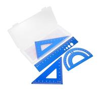 Hemobllo Reglas de Aleación de Aluminio para Dibujo Técnico Escuadra Cartabón y Transportador Kit de Geometría Matemática Portátil para Estudiantes y Oficina Medición Precisa de Ángulos y