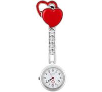 Hemobllo Reloj Colgante Forma de Corazón para Enfermeras Reloj de Bolsillo Rojo Resistente al Agua Diseño Creativo y Moderno Accesorio Médico para Uso Diario
