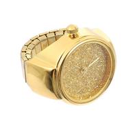 Hemobllo Reloj de Anillo de Dedo Dorado Diseño de Brillo y Cuarzo, Elegante y Práctico para Regalos Personalizados Mujer en Año