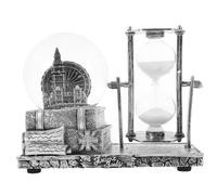 Hemobllo Reloj De Arena Retro De Resina y Vidrio, Adorno Artesanal Decorativo De Escritorio, Decoración Casera Vintage para Sala u Oficina, Pieza Única Decorativa Artesanal