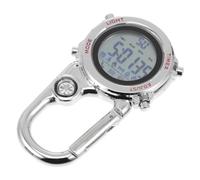 Hemobllo Reloj de Bolsillo Clip para Senderismo y Escalada, Multifunción, Aleación de Zinc y Acero Inoxidable, Esfera Luminosa, Color Rojo, Liviano y Portátil, Adecuado para Camping