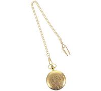 Hemobllo Reloj de Bolsillo Colgante de Cuarzo Retro Grande, Aleación, Espejo de Plástico y Cuarzo, Dorado, Ligero y Fácil de Llevar, para Obsequio de Cumpleaños y Navidad