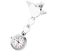 Hemobllo Reloj de bolsillo de cuarzo para enfermera, reloj médico, broche de solapa, colgante médico, reloj de moda para amantes de la graduación, regalo de cumpleaños blanco, Blanco, 8,5 x 2,5 cm