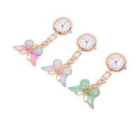 Hemobllo Reloj de Bolsillo de Enfermera Clip Estilo, 3 Piezas Colores Surtidos, Cuarzo Analógico, Números Claros, Accesorio Médico para Uso en Hospital y Estudiantes