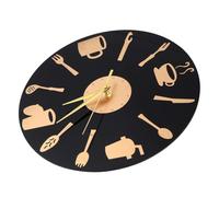 Hemobllo Reloj de Pared Vajilla Creativo Negro de Acrílico y Metal