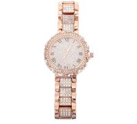 Hemobllo Reloj de Pulsera Gemas de Imitación en Acero Dorado y Diseño Ligero Correa Ajustable y Obsequio de Aniversario para Mujer Adecuado para Estudiantes