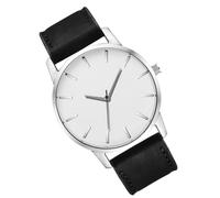 Hemobllo Reloj de Pulsera Movimiento de Cuarzo y Correa Ajustable de PU Negro para Hombre Esfera Grande, Estilo Clásico Versátil para Uso Diario y Negocios