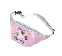 Hemobllo Riñonera de Moda Lentejuelas Rosas, Unicornio, 28x14,5 Cm | Poliéster y Lentejuelas, Ligera y Portátil, Gran Capacidad, para Viajar, Bici, Gafas E Id