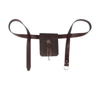 Hemobllo Riñonera Medieval Vintage de PU con Diseño Multi Cinturón Renacentista para Hombre Bolsa de Cintura Steampunk para Senderismo Running y Fiestas Temáticas