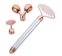 Hemobllo Rodillo de Jade de Cristal y Aleación, Masajeador Facial Eléctrico para Estimular Circulación y Aliviar Tensión Muscular Cutis del Rostro