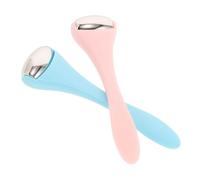 Hemobllo Rodillo de Masaje Facial 2 Piezas Tamaño Mini Aplicación Crema para Ojos Masajeador Refrescante Portátil Rostro Obsequio Set Rosa y Azul