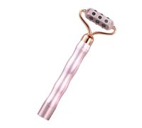 Hemobllo Rodillo de Masaje Facial Vibratorio Rodillo Facial de Aleación de Zinc y Piedra de Germanio Rosa Reduce Líneas Finas y Reafirma la Piel y Ojos