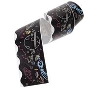Hemobllo Rollo de Pegatinas Autoadhesivas de Borde Fluorescente Negro para Pizarra y Tablones de Anuncios, Calcomanías Decorativas para Aula y Jardín de Infancia
