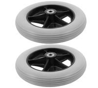 Hemobllo Ruedas Delanteras Aplicables para Silla de Ruedas y Andador de Repuesto Sólidas de 8 Pulgadas 20 CM Color Gris Juego de 2 Maniobrables y Silenciosas para Uso Diario