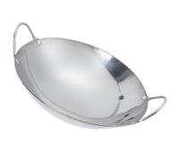 Hemobllo Sartén de Acero Inoxidable 9 Pulgadas Doble Asa Olla Coreana sin Recubrimiento para Cocina Casera Sartén Redonda Gruesa para Mariscos Resistente y Anti-Desbordamiento