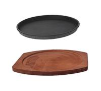 Hemobllo Sartén Grill de Hierro Antiadherente para Cocina de Inducción Plancha Parrilla Redonda para Asar Carne y Verduras Estufa