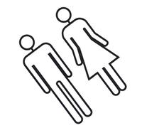 Hemobllo Señales de Baño Unisex Autoadhesivas en Acrílico Negro Mate, 2 Piezas para Puertas de Aseo, Resistentes a Huellas Dactilares, Aptas para Hoteles y Oficinas