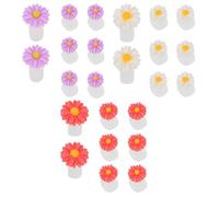Hemobllo Separadores de Dedos de Silicona Ecológica Diseño de Margaritas, 24 Unidades en 3 Sets de Colores Variados, Herramienta para Pedicura y Decoración de Uñas, Lavables y