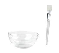 Hemobllo Set de 12 Piezas Recipiente y Cepillo para Mascarilla Facial Transparente, Cuenco Tamaño 7,2 Cm, Cepillo para Aplicar, Apto para Uso Casero y Cuidado Facial Diario
