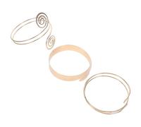 Hemobllo Set de 3 Brazaletes de Metal Dorados para Mujer Superficie Pulida y Diseño Ajustable, Ideales para Diferentes Ocasiones y Obsequio de Navidad