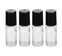 Hemobllo Set de 4 Botellas Roll-on Rellenable de Vidrio de 30ml para Aceites Esenciales Prevención de Fugas, Portátiles para Uso Hogar y Viajes
