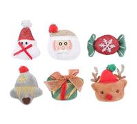 Hemobllo Set de 6 Broches Navideños Adorables de Tela para Decorar Ropa y Bufandas, Broches de Muñecos Blancos y Santa Claus para Fiesta Infantil