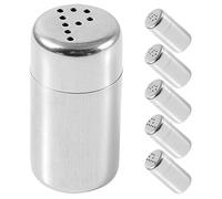 Hemobllo Set de 6 Frascos Portátiles para Especias de Acero Inoxidable Dispensadores Recargables con Tapa Dosificadora Mini Contenedores para Condimentos de Viaje Picnic y Camping