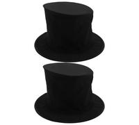 Hemobllo Sombrero de Mago Plegable Negro 2 Piezas Sombrero de Copa Pequeño para Adulto Accesorio para Trucos de Escenario y Disfraces de Carnaval Adecuado para Fiestas y Cosplay