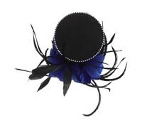Hemobllo Sombrero Mini de Copa Vintage para Fiesta con Pluma Azul Accesorio para Cabello de Boda y Disfraz Adulto Elegante para Cumpleaños y Cosplay
