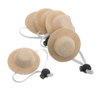 Hemobllo Sombreros de Paja para Mascotas Pequeños, 5 Unidades, Ajustables con Correa Elástica y Cierre, Mini Sombreros para Perros, Gatos y Gallinas, Protección Solar Ligera para Verano