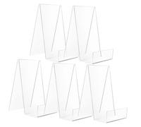 Hemobllo Soporte Acrílico Transparente para Libros 5 Piezas Sujetalibros para Mesa y Estantería Expositor para Cómics Cuadernos y Libros Escolares Organizador de Escritorio para Hogar