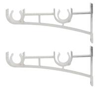 Hemobllo Soporte Montaje Sencillo de Aleación de Aluminio Blanco de Cortina Doble y Placa Metálica Estable 2piezas para Barras y Rieles de Cortina Hogar