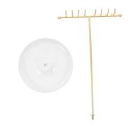 Hemobllo Soporte para Collares Forma de T con Bandeja Organizadora Multifuncional Diseño Minimalista y Portátil Base para Pendientes y Accesorios Metálicos Ahorra para Doméstico y Comercial