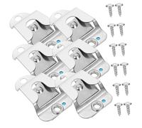 Hemobllo Soportes de Micrófono de Metal para Radio Cb, Gancho para Micrófono de Mano, Montaje Resistente Tornillos, Uso en Coche, Oficina y Radioaficionados, Color Acero Inoxidable, Paquete 6 Unidades