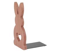 Hemobllo Sujetalibros Decorativo Forma de Conejo de Madera y Hierro, Soporte para Estantería de Libros Diseño Adorable para Organización y Decoración de Escritorio