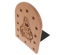 Hemobllo Sujetalibros Decorativos de Madera Maciza Estatua Tallada Virgen María 1 Pieza en Color Original Madera Accesorio Religioso para Altar y Decoración Cristiana del Hogar