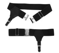 Hemobllo Suspenders Ajustables para Hombre Garters Elásticos Negros con Clips Metálicos Cómodos y Resistentes para Sujetar Calcetines Formales Talla Material