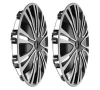 Hemobllo Tapacubos para Coche 15 Pulgadas 2 Unidades Cubiertas Decorativas de Llanta Acero Plata y Negro BK Protección Rueda Automotor