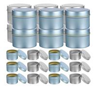 Hemobllo Tarros de Hojalata para Velas de 4 Oz, 24 Unidades con Tapa Sellada, Contenedores Metálicos para Velas DIY, Portavelas de Té Ideales para Decoración y Aromaterapia