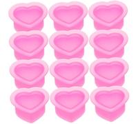 Hemobllo Tazas De Pigmento Para Tatuar 100 Unidades Pequeñas De Silicona Rosa Forma De Corazón Para Suministros De Tatuajes Profesionales y Uso En Estudios