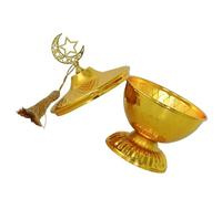 Hemobllo Tazón Metálico para Dulces de Oriente Medio con Tapa Hermética Tamaño Grande L Color Dorado Recipiente Reutilizable para Galletas y Chocolates en Fiestas Eid Ramadán y