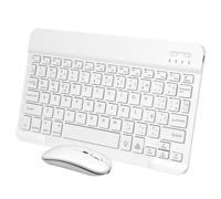 Hemobllo Teclado y Ratón Inalámbricos con Teclado Portátil Inalámbrico para Tableta y Teléfono Diseño Blanco con Letras Iluminadas