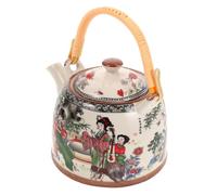 Hemobllo Tetera De Cerámica China Vintage Tetera De Cocina Para Calentar Agua y Leche Con Silbato Para Uso Estufa o Camping