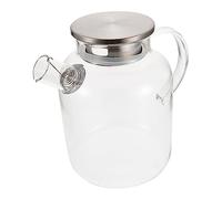 Hemobllo Tetera de Vidrio Grande con Tapa Inoxidable Jarra Decorativa para Agua y para Cocinas y Reuniones Familiares
