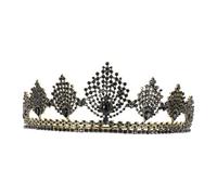 Hemobllo Tiara De Vintage Barroca Enjoyada De Reina Incrustaciones De Gemas De Imitación Para Boda y Ceremonia Diademas