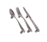 Hemobllo Tirador de Muebles Aleación de Zinc 3 Piezas, Forma de Cubertería | Juego, Acabado Cepillado, para Tocador y Baúl, Decoración del Hogar Moderna